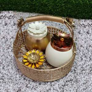 Round Decorative Gift Hamper With Jar Decor Art