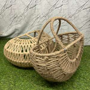 Metal & Jute Hamper Basket For Gifting & Packaging Decor Art