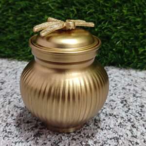 Golden Metal Dry Fruits Jar Top Butterfly Design Decor Art