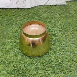 Golden Metal Wax Filled Candle Votive For Diwali Decor Art