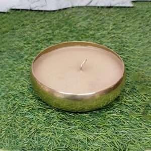 Golden Metal Wax Filled Candle Votive For Diwali Decor Art