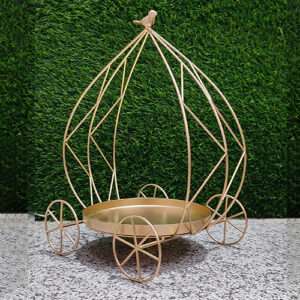 Golden Festival Metal Half Cage Hamper Basket Decor Art
