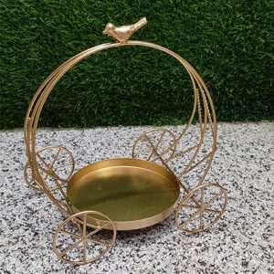 Golden Festival Metal Half Cage Hamper Basket Decor Art