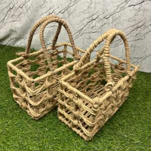 Metal & Jute Square Hamper Basket For Gifting & Packaging Decor Art