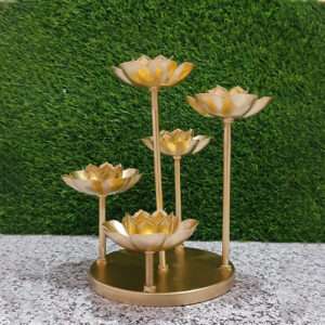 Lotus Shaped Design Candle Stand Decor Art