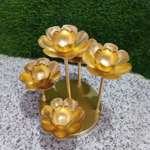 Lotus Shaped Design Candle Stand Decor Art