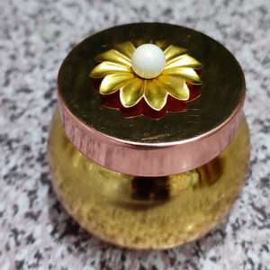 Golden Small Hammered Dry Fruits Jar For Gifting Decor Art