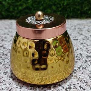 Metal Hammerd Dryfruit Jar, Cookies Jar For Gifts Decor Art