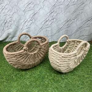Metal & Jute Hamper Basket Gift & Packaging Decor Art